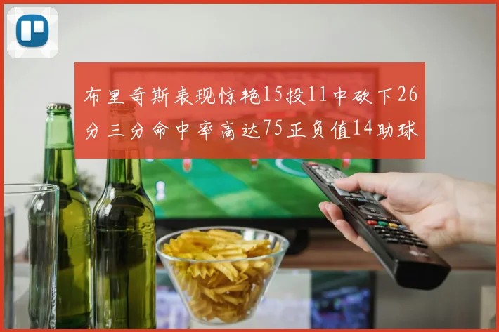 布里奇斯表现惊艳15投11中砍下26分三分命中率高达75正负值14助球队取胜